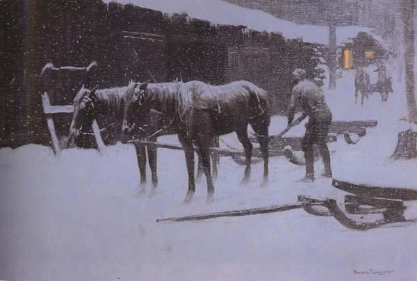 Frederic Remington The End of the Day (mk43) Sweden oil painting art